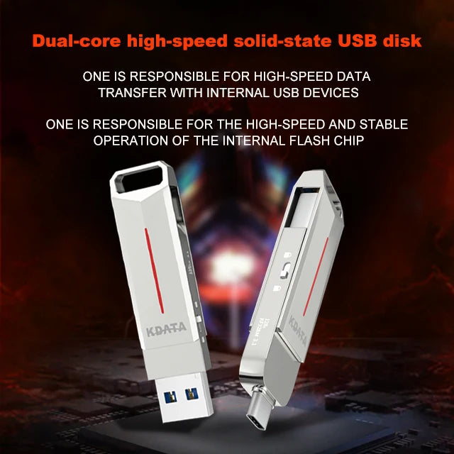 OTG Solid State Pendrive Metal 128GB 256GB 512GB Memory Stick Write Protect Switch Type C Usb 3.0 Flash Drive