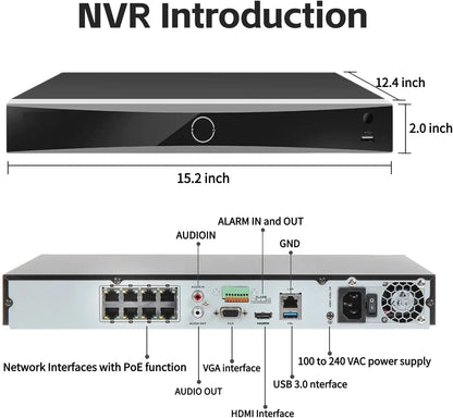 DS-7608NXI-I2/8P/S HIK ORIGINAL 8-Ch 8-POE NVR 4K AcuSense Facial Recognition Network Video Recorder US Stock