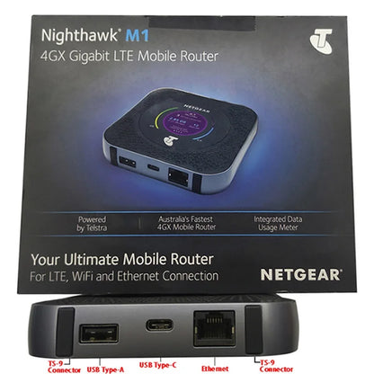Unlocked Netgear M1 MR1100 4GX Gigabit LTE Mobile Router 1Gbps WiFi Hotspot +2PCS Antennas