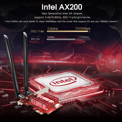EDUP AX200NGW 802.11ax 3000Mbps Wifi 6 PCI-E Express Network Card AX200 WiFi Adapter