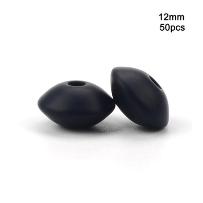 LOFCA 50pcs 12mm Silicone Lentil Beads Baby Teething Beads BPA-Free Food Grade Making Baby Oral Care Pacifier Chain  Accessorise