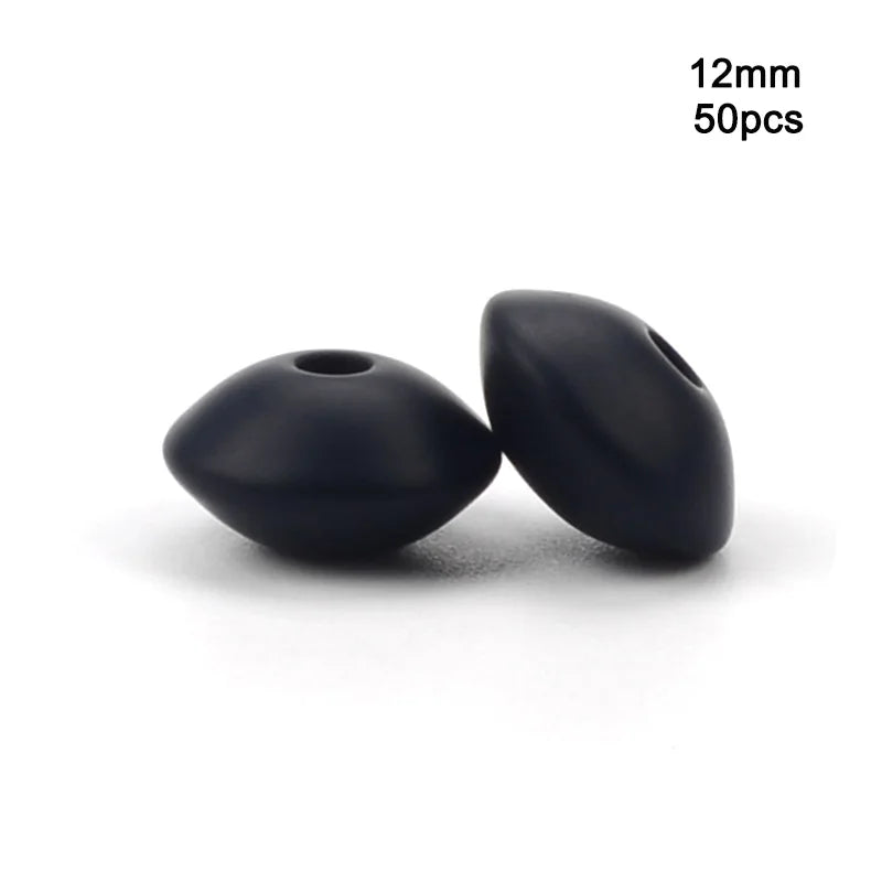 LOFCA 50pcs 12mm Silicone Lentil Beads Baby Teething Beads BPA-Free Food Grade Making Baby Oral Care Pacifier Chain  Accessorise