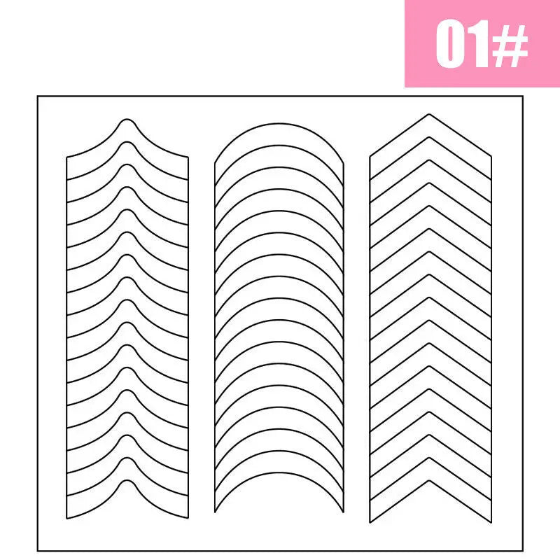 2 Sheets White French Manicure Strip Nail Art Form Fringe Tip Guides Sticker DIY Line Tips Decoration Tool
