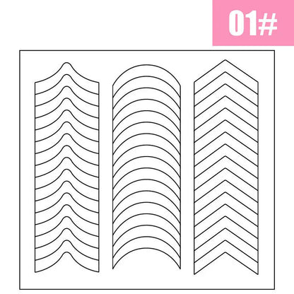 2 Sheets White French Manicure Strip Nail Art Form Fringe Tip Guides Sticker DIY Line Tips Decoration Tool