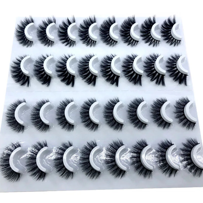 16 Pairs 3D Mink Lashes Natural False Eyelashes Dramatic Volume Fake Lashes Makeup Eyelash Extension Silk Eyelashes