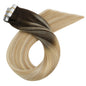 Moresoo Blonde Tape in Hair Extensions Human Hair Natural Straight Seamless Invisible Tape Remy Brazilian Hair for Beauty