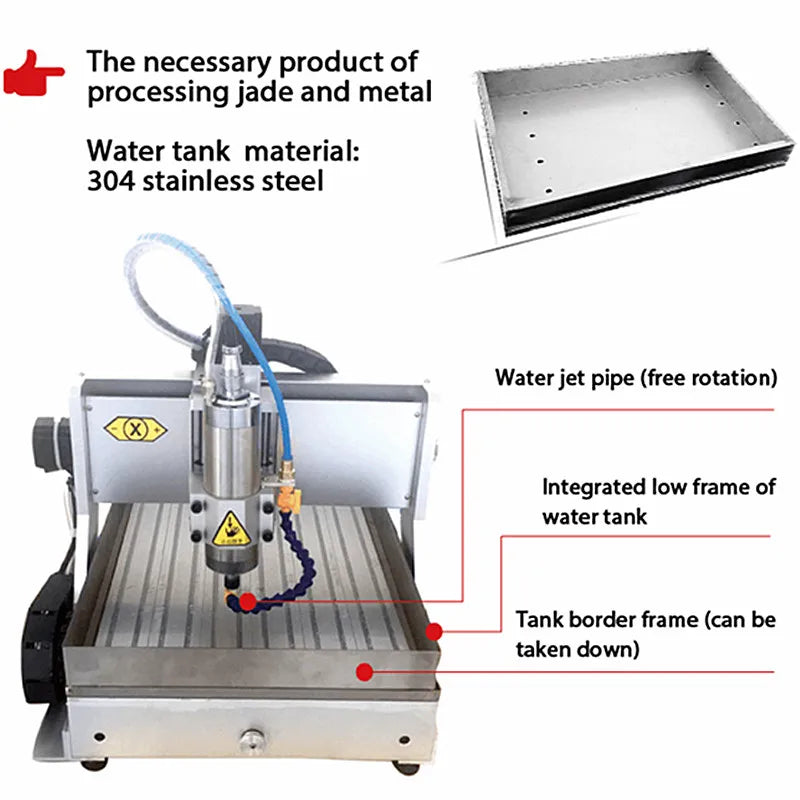 CNC Router 6040 2.2kW 3 Axis / 4 Axis USB Engraver with Water tank LY Engraving and Milling Machine 600*400mm