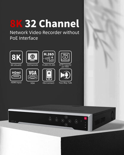 DS-7732NI-M4/16P Hik Original 32CH NVR H.265+ 8K 32MP Support 16 PoE Ports Network Video Recorder 320Mbps Incoming US Stock