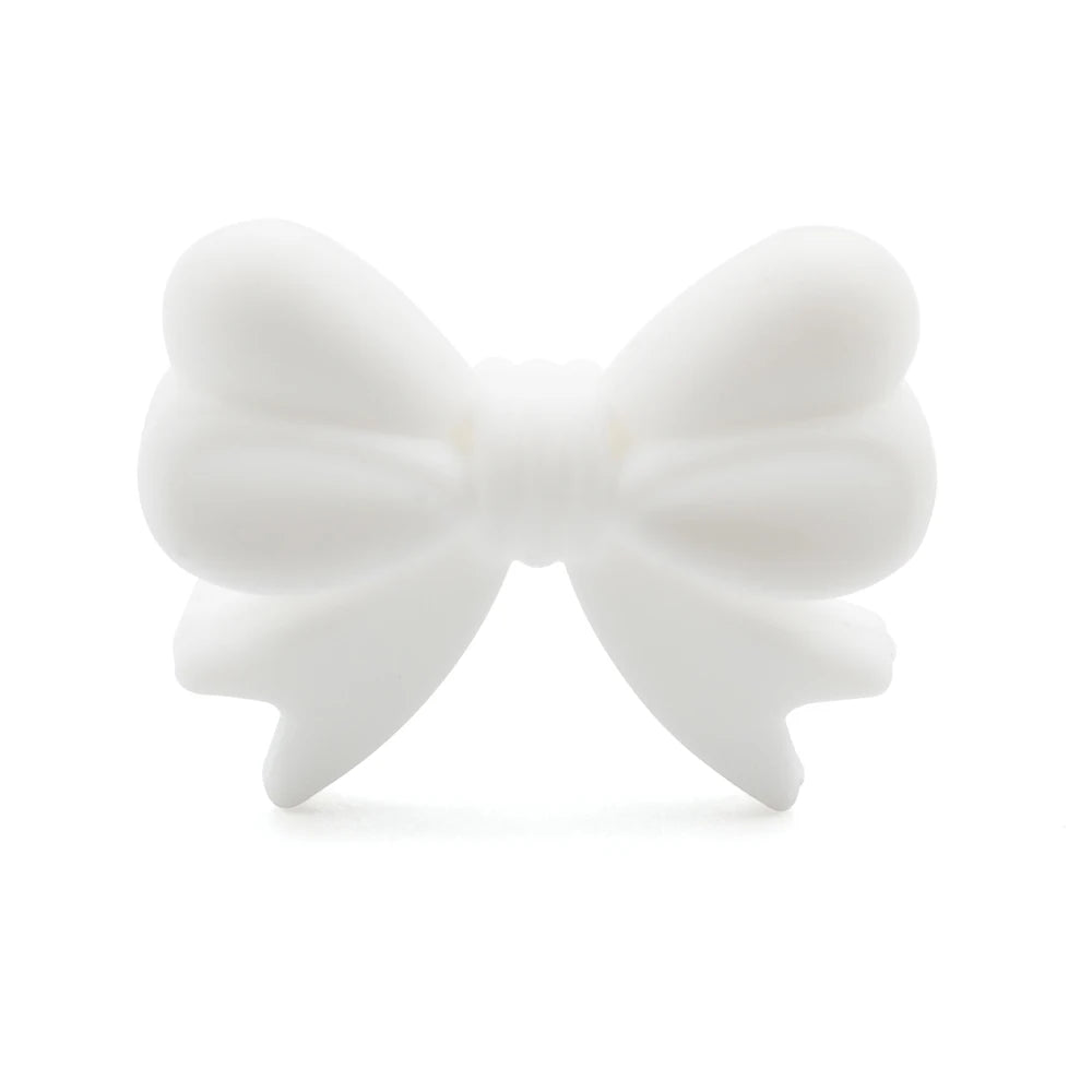 Bowknot 10pcs/lot Silicone Beads DIY Food Grade Silicone Teething Pacifier Cute Shaped Silicone teether Holder Accessories