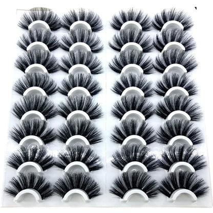 16 Pairs 3D Mink Lashes Natural False Eyelashes Dramatic Volume Fake Lashes Makeup Eyelash Extension Silk Eyelashes