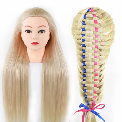Long Hair Styling head For Hairstyle ProfessionaTraining Head Kit Mannequin Head Styling ToPractice Hot Curl lron Straighten