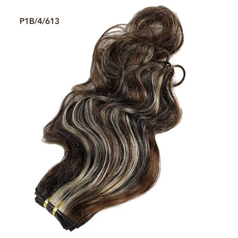 Real Beauty Platinum Blond Brazilian Body Wave Hair Weave Bundles 12"-28" High Ratio Remy Hair Extensions Brown #2 #4 #P6/613