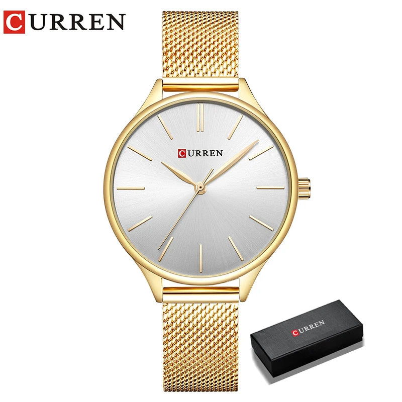 CURREN Hot Fashion Simple Style New Ladies Bracelet Watches Women Dress Wristwatch Quartz Female Clock Gifts relogios feminino