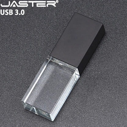 JASTER Pendriver for Wedding Gift  3D Laser logo Cle Usb Memory Stick 32gb 16gb  8gb Crystal Usb Flash Drives U Disk