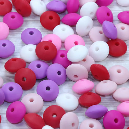 BOBO.BOX 100pc12mm Silicone Lentil Beads Baby Teething Bead BPA-Free Food Grade Making Baby Oral Care Pacifier Chain Accessorise