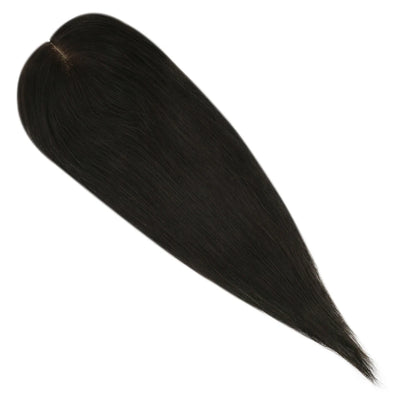 Moresoo Straight Human Hair Toppers Machine Remy Hair Piece Clip in For Women Topper for Beauty Hand Made Mono Base Hair Natural