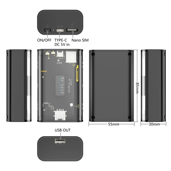 Pocket Mini LTE 3G 4G Wifi Router with Power Bank