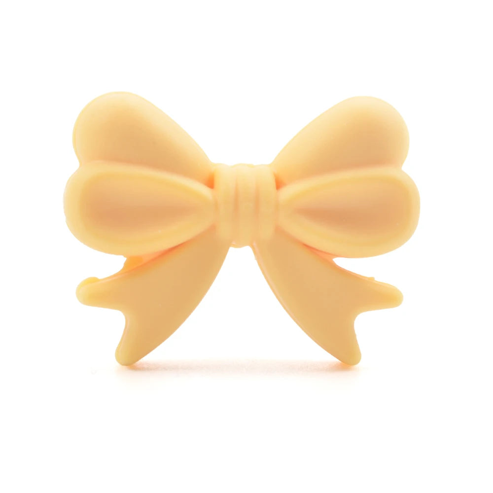 Bowknot 10pcs/lot Silicone Beads DIY Food Grade Silicone Teething Pacifier Cute Shaped Silicone teether Holder Accessories