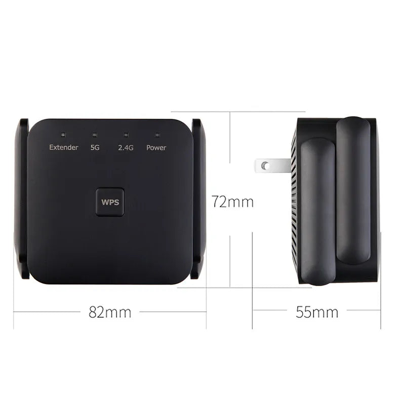 Factory Price Dual Band 4 Antenna 1200Mbps Wifi Repeater Wireless Signal Extender for 5G Router