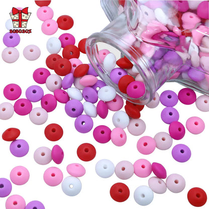 BOBO.BOX 100pc12mm Silicone Lentil Beads Baby Teething Bead BPA-Free Food Grade Making Baby Oral Care Pacifier Chain Accessorise