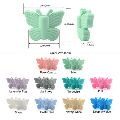 Bowknot 10pcs/lot Silicone Beads DIY Food Grade Silicone Teething Pacifier Cute Shaped Silicone teether Holder Accessories