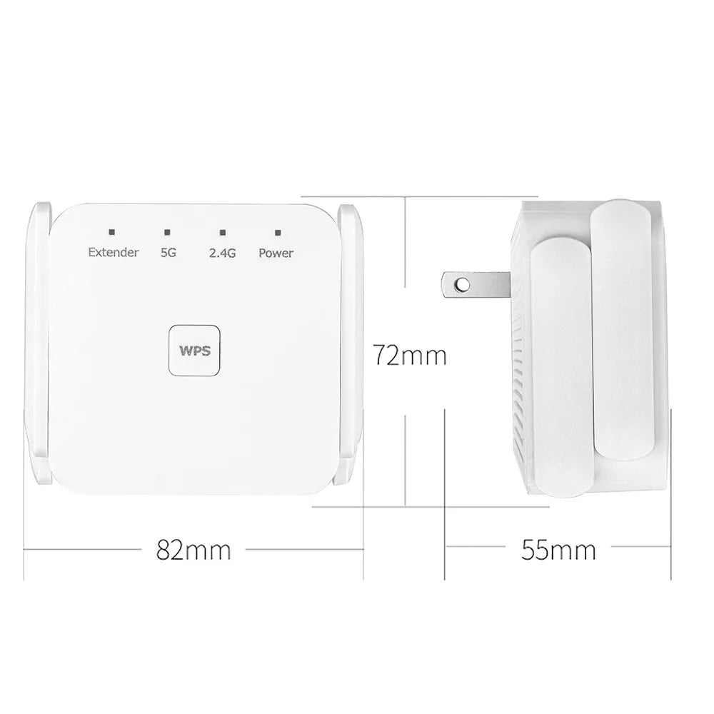 Factory Price Dual Band 4 Antenna 1200Mbps Wifi Repeater Wireless Signal Extender for 5G Router