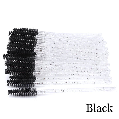 50pcs Eyelash Extension Disposable Eyelash Brush Mascara Stick Applicator Propeller Eye Lashes Makeup Brush Set Makeup Tools