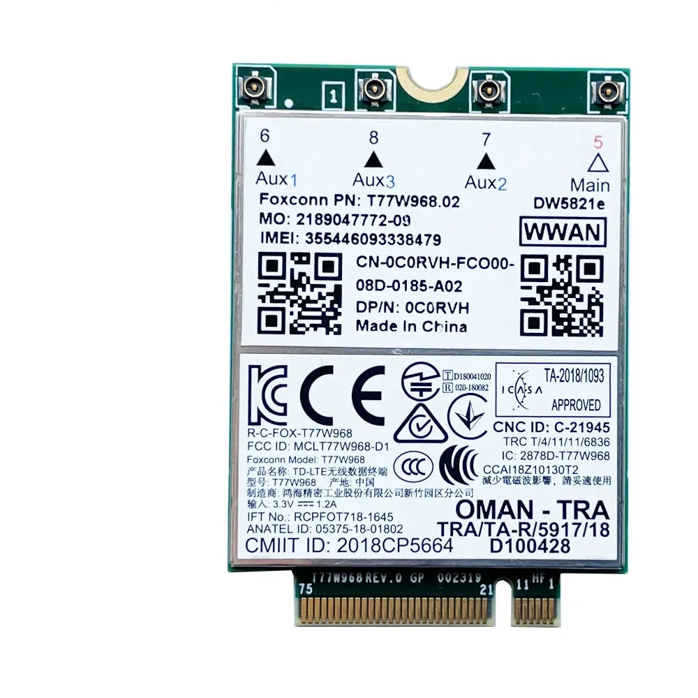 For Foxconn DW5821e T77W968 LTE Cat16 M.2 4G Module for Dell Latitude 7400 7400 2-in-1 5424 5420 Rugged 7424 Rugged Extreme