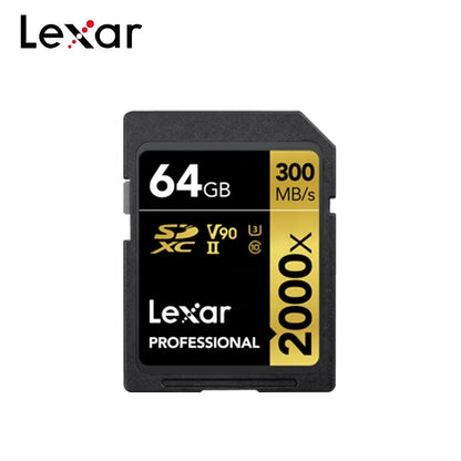 Original Lexar Professional SD Memory Card  64GB 32GB 128G 2000X SD Card 256G U3 4K V90 Class 10 UHS-II Flash SD Card for Camera
