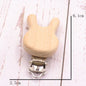 5PCS Wooden Rabbit Pacifier Clip Baby Accessories Wooden Animal Pacifier Metal Holder Elephant Pacifier Wooden Baby Teeth