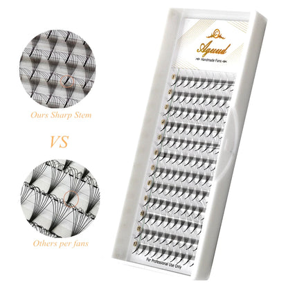 AGUUD 5 Trays/Lot Thin Roots Slim Base Premade Fans Lash Sharp Pointy Base Promade Russian Volume Fans Eyelash Extensions Faux