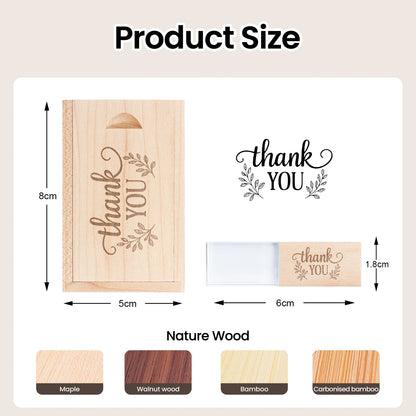 JASTER Usb Flash Drive USB 2.0 Wedding Photography Gift Wooden Crystal 64GB 32GB 16GB 4GB Memory Flash Stick Pen Drive