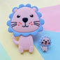 2pcs / Set Mini Silicone Elephant Lion Cat Teether Beads Baby Toy Teether Rattle BPA Free Silicone Teether