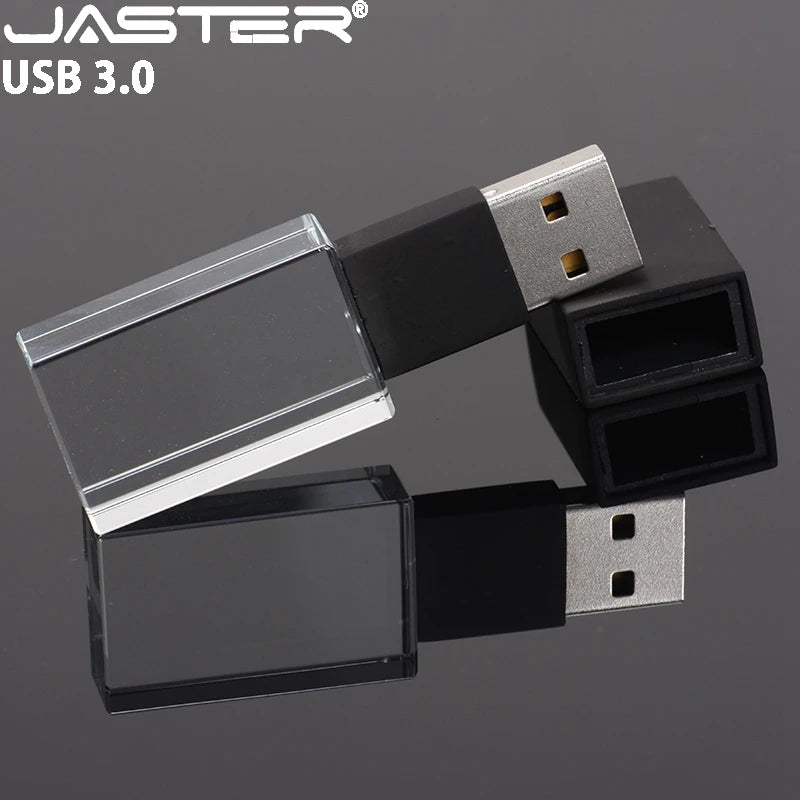 JASTER Pendriver for Wedding Gift  3D Laser logo Cle Usb Memory Stick 32gb 16gb  8gb Crystal Usb Flash Drives U Disk