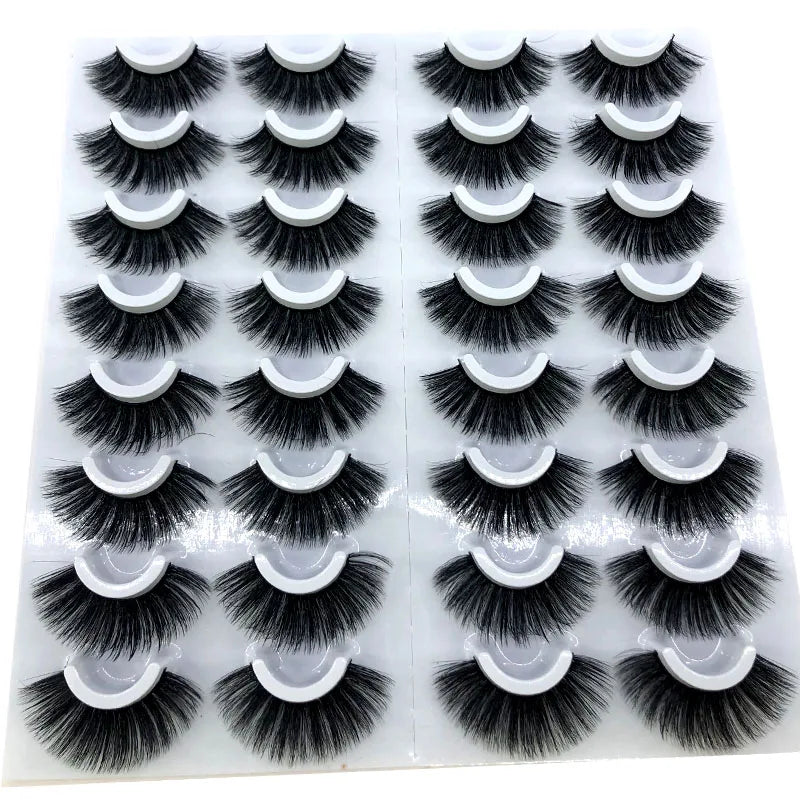 16 Pairs 3D Mink Lashes Natural False Eyelashes Dramatic Volume Fake Lashes Makeup Eyelash Extension Silk Eyelashes