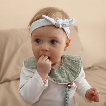 Cotton Gause Baby Bibs Solid Color Absorbent Baby Tassel Bib Newborn Burp Cloths Bandana Scarf for Kids Baby Girls Feeding Item