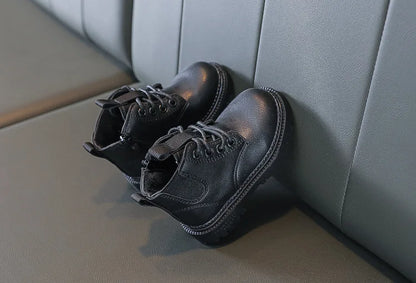 Autumn Winter Kids Boots Warm Plush Boys Toddler Girls Boots Fashion Leather Children Casual Shoes Boys Girls Boots for Kids