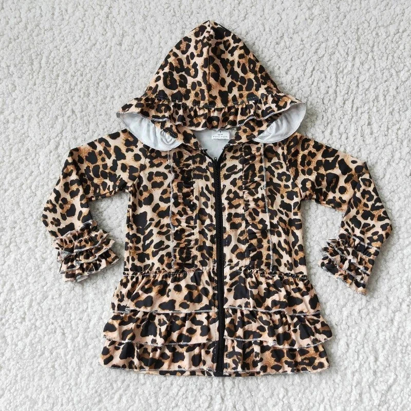 Fashion Outerwear Baby Girl Coat Ruffle Long Sleeve Hoodie Cotton Zipper Sweatshirt Children Clothes Infant Colorful Clothing
