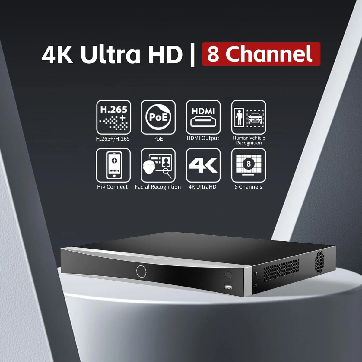 DS-7608NXI-I2/8P/S HIK ORIGINAL 8-Ch 8-POE NVR 4K AcuSense Facial Recognition Network Video Recorder US Stock