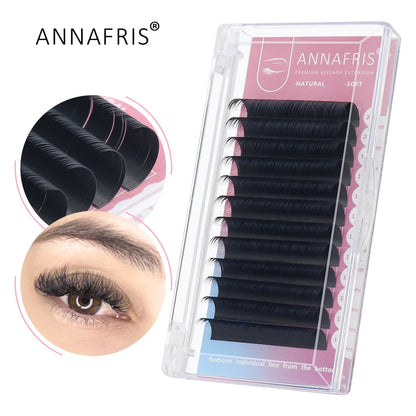 GLAMLASH L+/LC/LD/LU(M)/N Curl 7~15mm MIX 16rows/Case Mink Eyelash Extension Individual Lashes Soft False Eyelashes