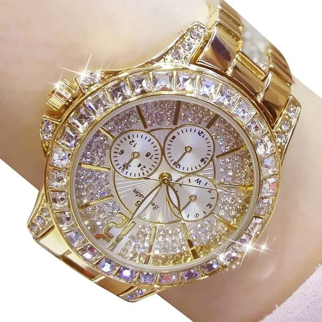 Women Watches Quartz Diamond Luxury Watch Fashion Top Brand Wristwatch Fashion Watch Ladies Crystal Jewelry Rose Gold Watch
