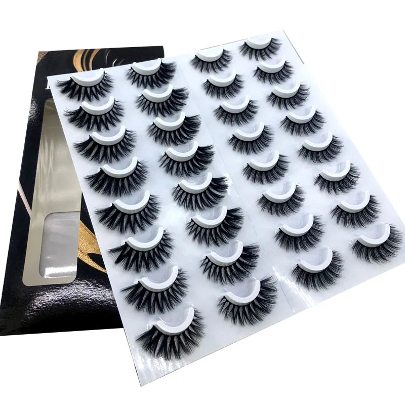 16 Pairs 3D Mink Lashes Natural False Eyelashes Dramatic Volume Fake Lashes Makeup Eyelash Extension Silk Eyelashes