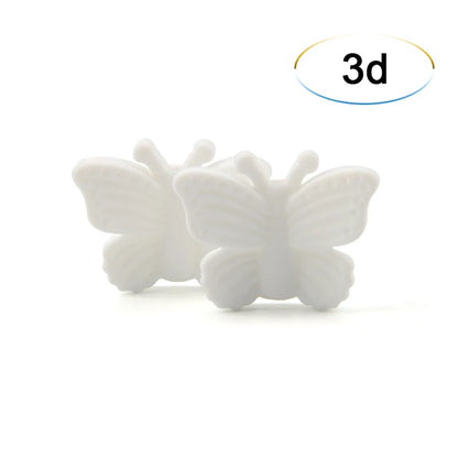 Bowknot 10pcs/lot Silicone Beads DIY Food Grade Silicone Teething Pacifier Cute Shaped Silicone teether Holder Accessories