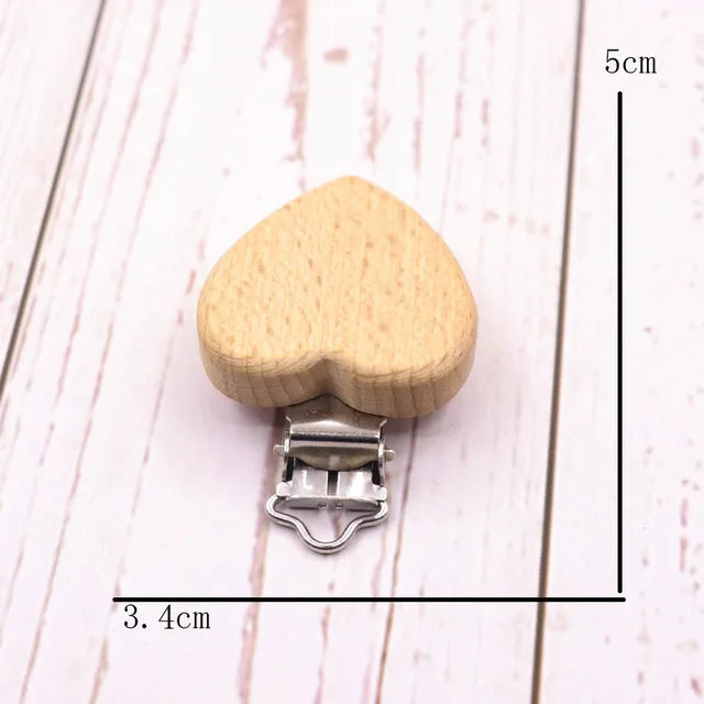 5PCS Wooden Rabbit Pacifier Clip Baby Accessories Wooden Animal Pacifier Metal Holder Elephant Pacifier Wooden Baby Teeth