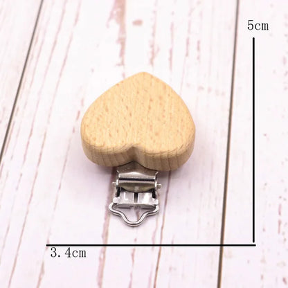 5PCS Wooden Rabbit Pacifier Clip Baby Accessories Wooden Animal Pacifier Metal Holder Elephant Pacifier Wooden Baby Teeth