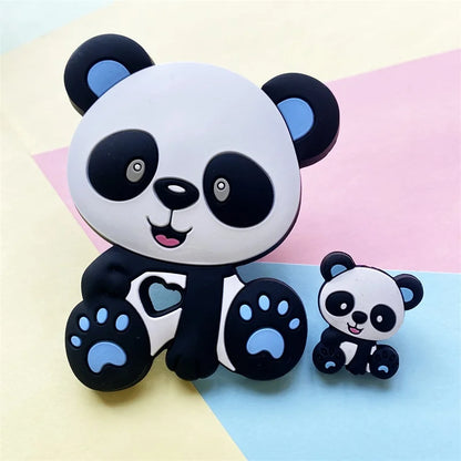 2pcs / Set Mini Silicone Elephant Lion Cat Teether Beads Baby Toy Teether Rattle BPA Free Silicone Teether