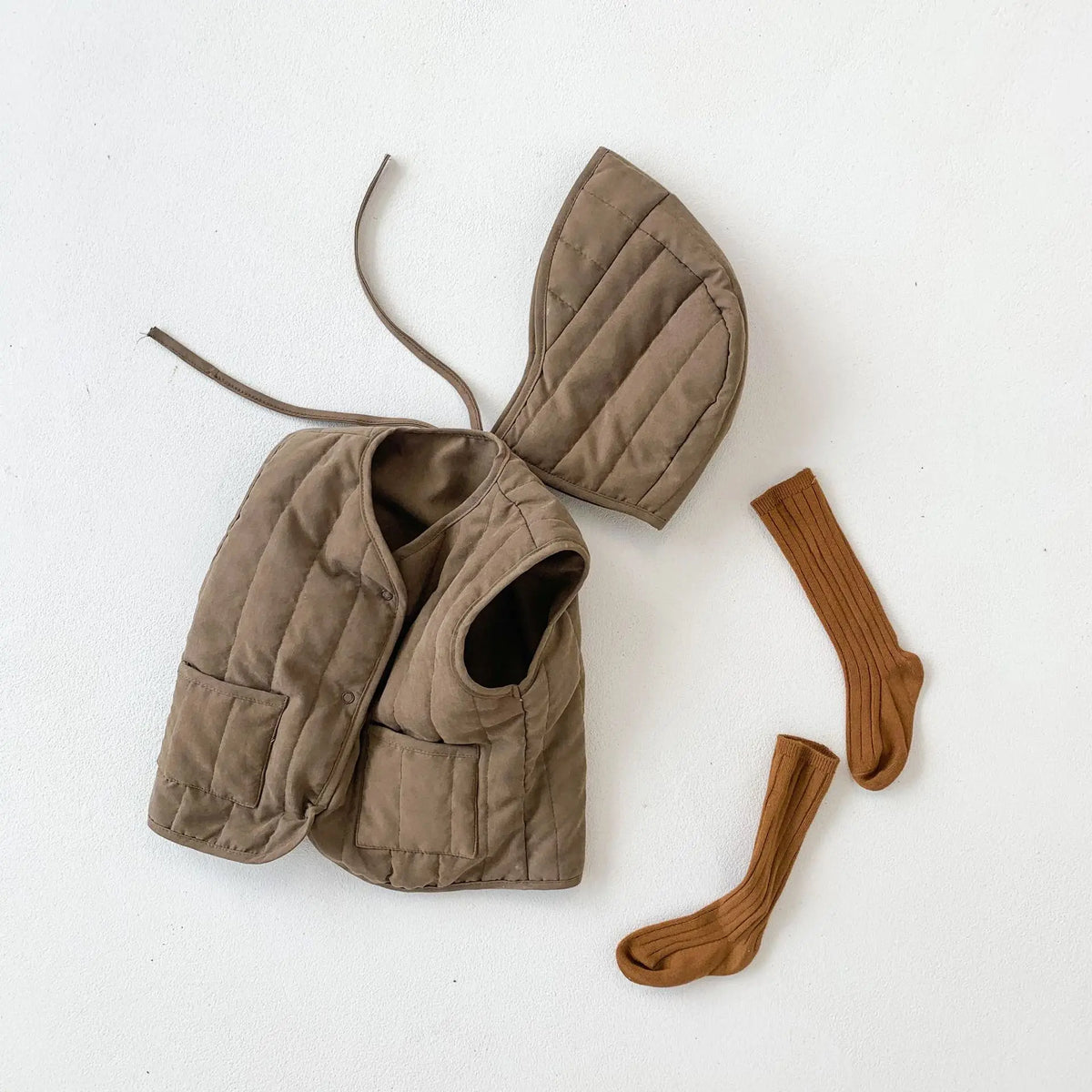 Korean Style Winter Newborn Baby Cotton-padded Vest Hooded Warm Sleeveless Coats Infants Clothes Toddlers Kids Waistcoats