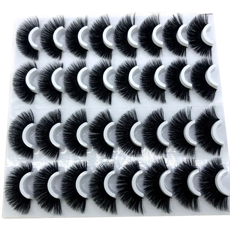16 Pairs 3D Mink Lashes Natural False Eyelashes Dramatic Volume Fake Lashes Makeup Eyelash Extension Silk Eyelashes
