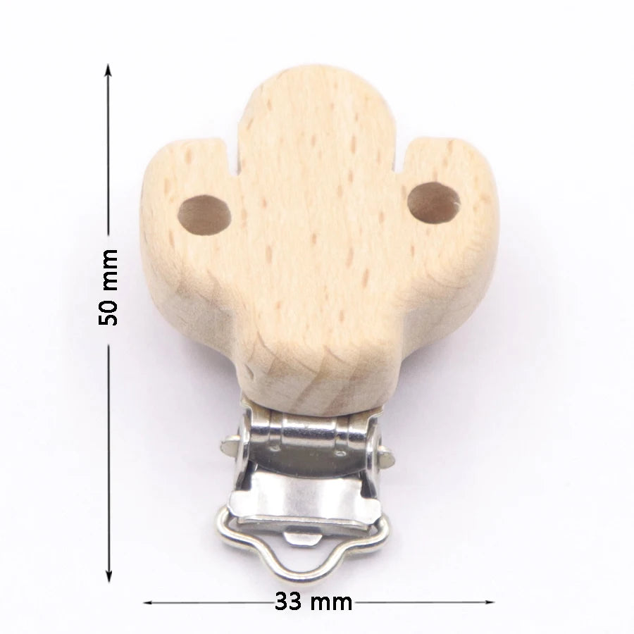5PCS Wooden Rabbit Pacifier Clip Baby Accessories Wooden Animal Pacifier Metal Holder Elephant Pacifier Wooden Baby Teeth
