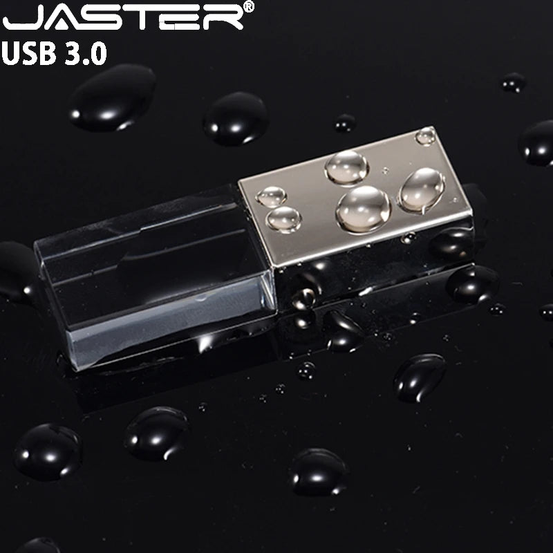 JASTER Pendriver for Wedding Gift  3D Laser logo Cle Usb Memory Stick 32gb 16gb  8gb Crystal Usb Flash Drives U Disk